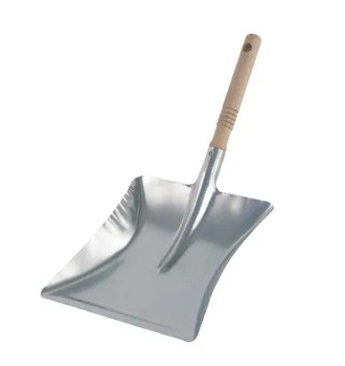 Stofblik met houten steel