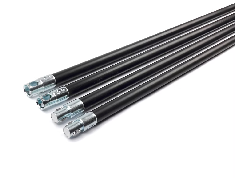 22mm x 100cm polypropylene veegstok stalen-koppelingen