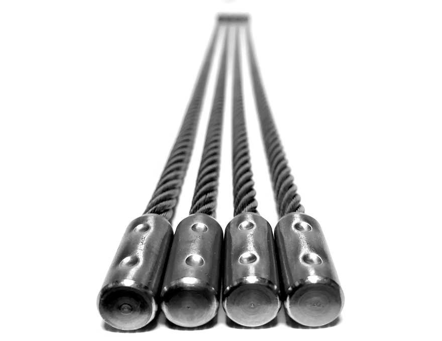 Losse kabels 350 x 6mm met eindkapjes