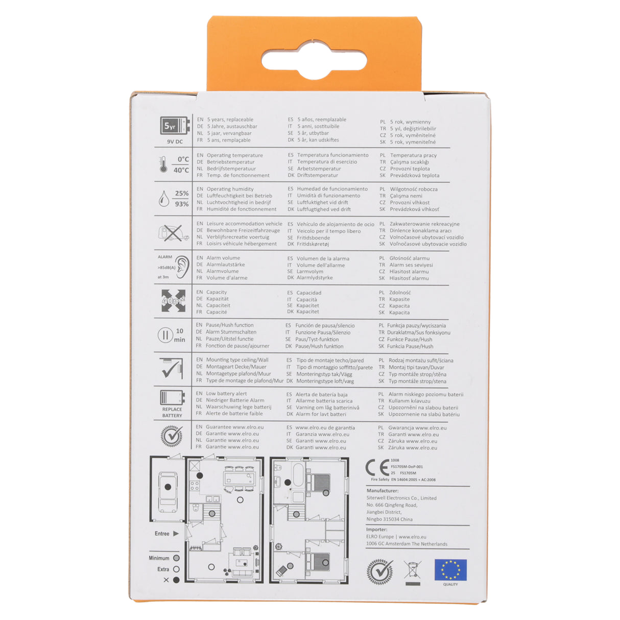 Rookmelder rond wit 5 Jaar batterij WT FS1705