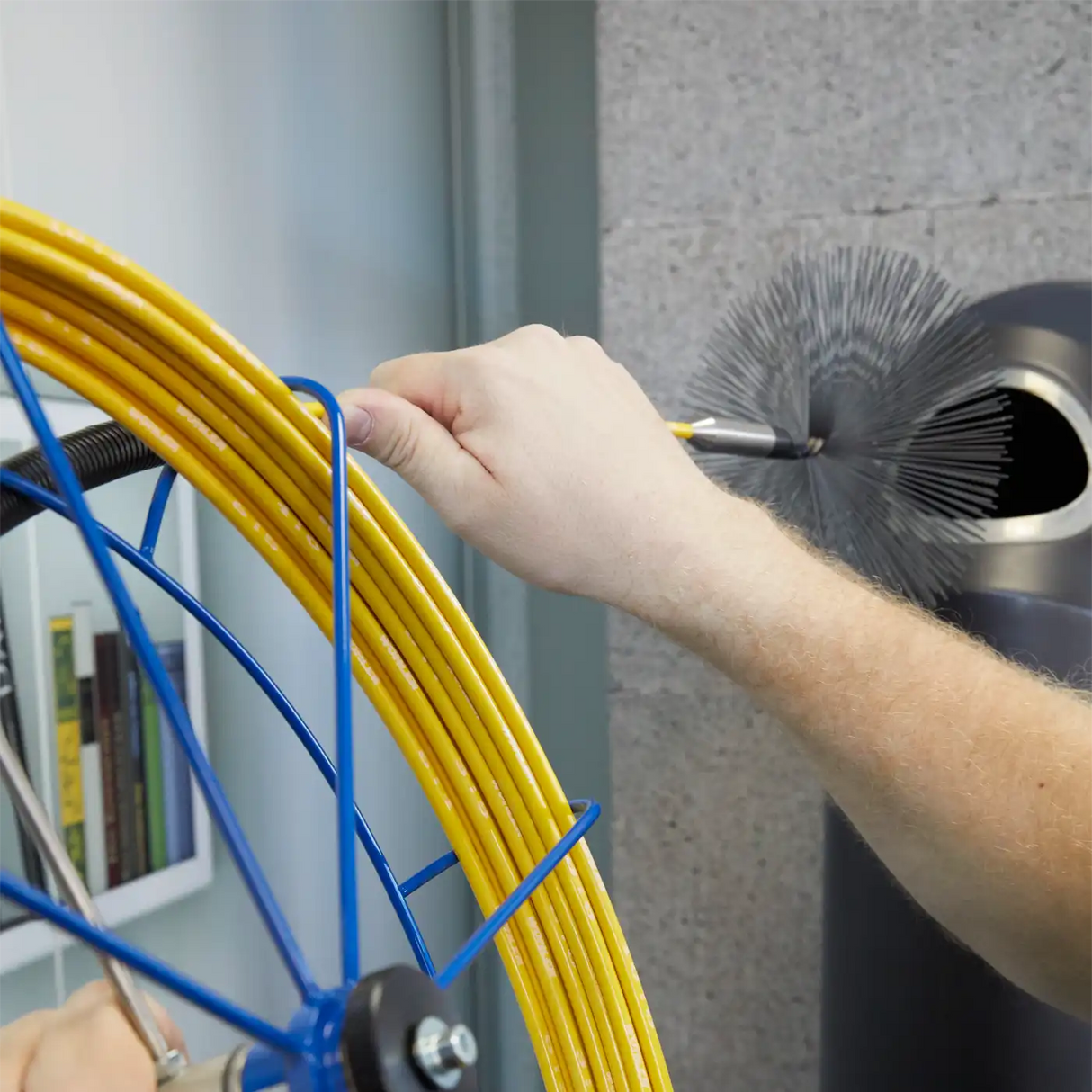 Wöhler reinigingshaspel met glasvezelstang – M10 binnendraad