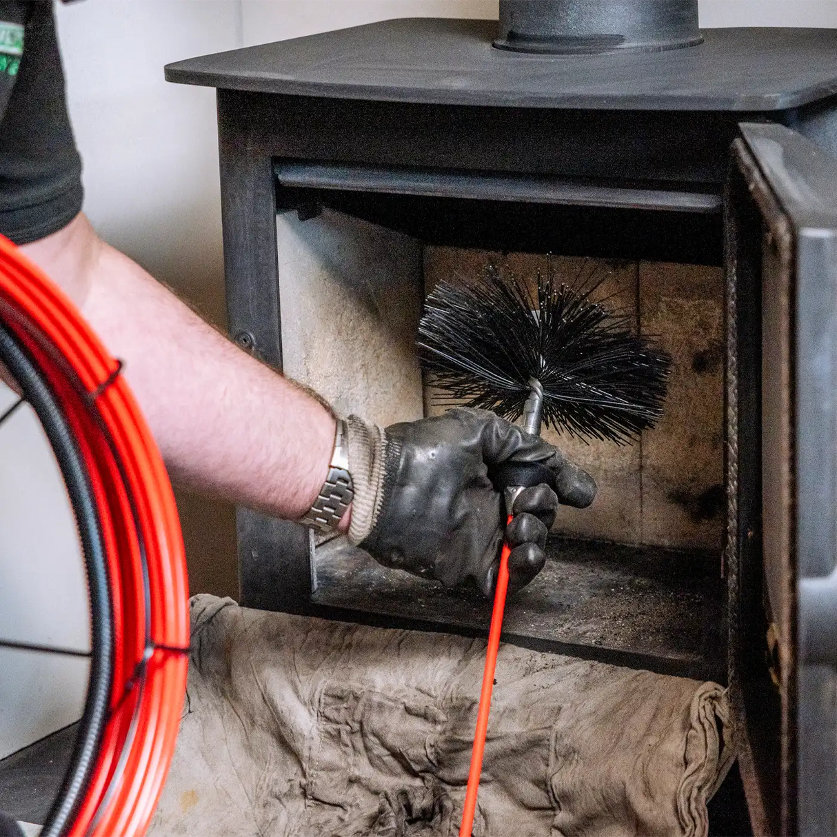 Wöhler stootbezem Perlon – 2-lagen – M10 aansluiting – diverse diameters