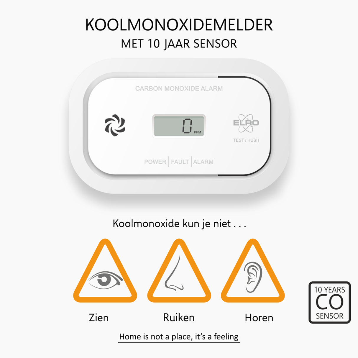 Elro koolmonoxidemelder FC5003 - 10 jaar wit