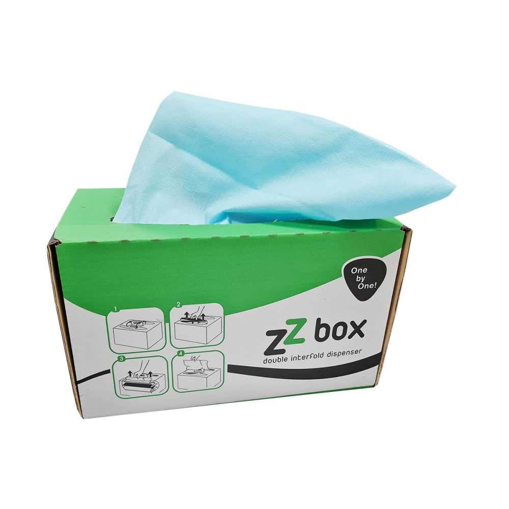 Doos á 2*100 stuks POETSDOEK 42*30 cm Blauw