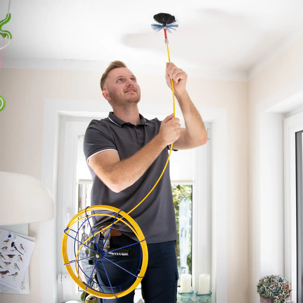 Wöhler reinigingshaspel met glasvezelstang – M10 binnendraad